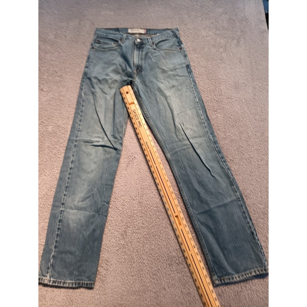 Levi's 505 Regular Fit Men's W32 L34 Blue Denim Straight Leg Jeans - Picture 8 of 9